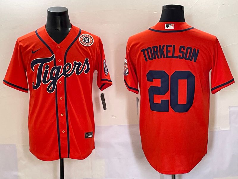 Men 2025 Detroit Tigers #20 Torkelson Orange Game Nike MLB Jersey style 5->detroit tigers->MLB Jersey
